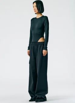 Active Knit Wide Leg Pull On Pant