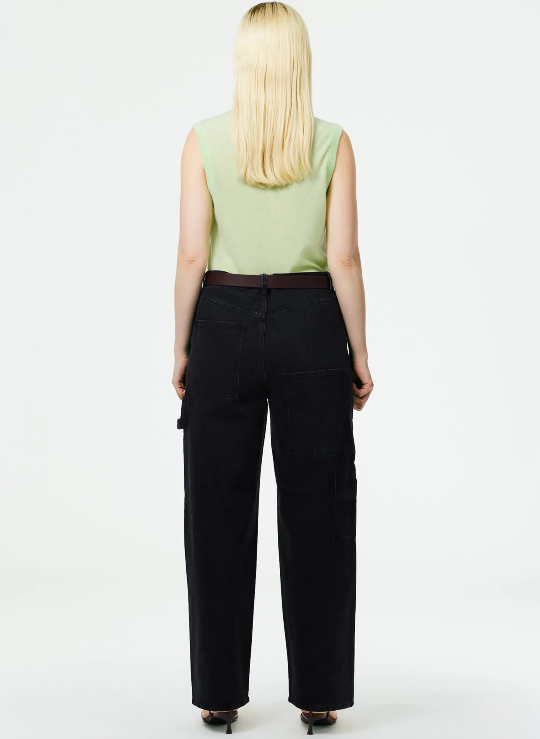 Black Denim Slouchy Carpenter Jean