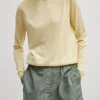 Cashmere Silk Blend Mock Neck Easy Sweater