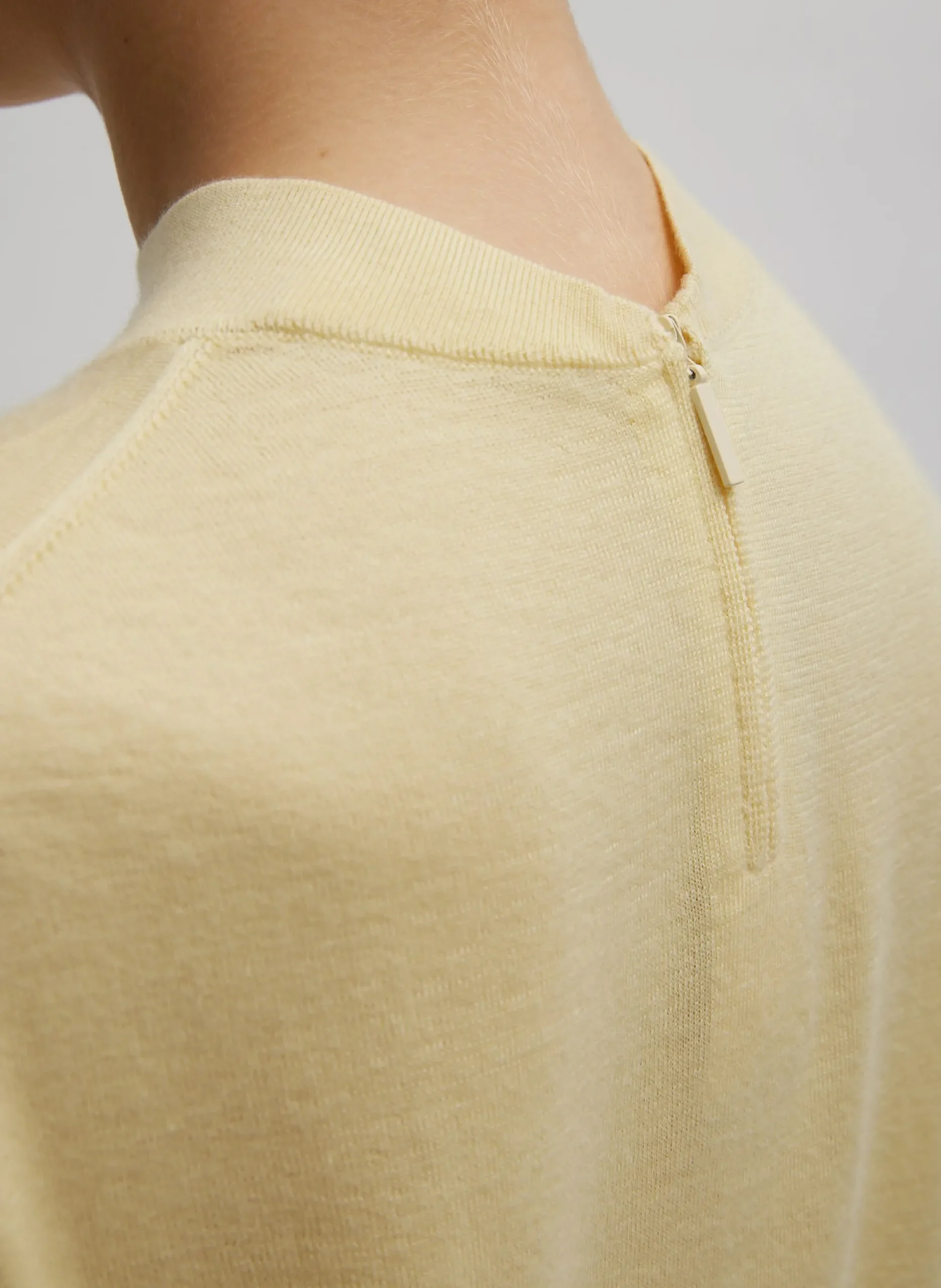 Cashmere Silk Blend Mock Neck Easy Sweater