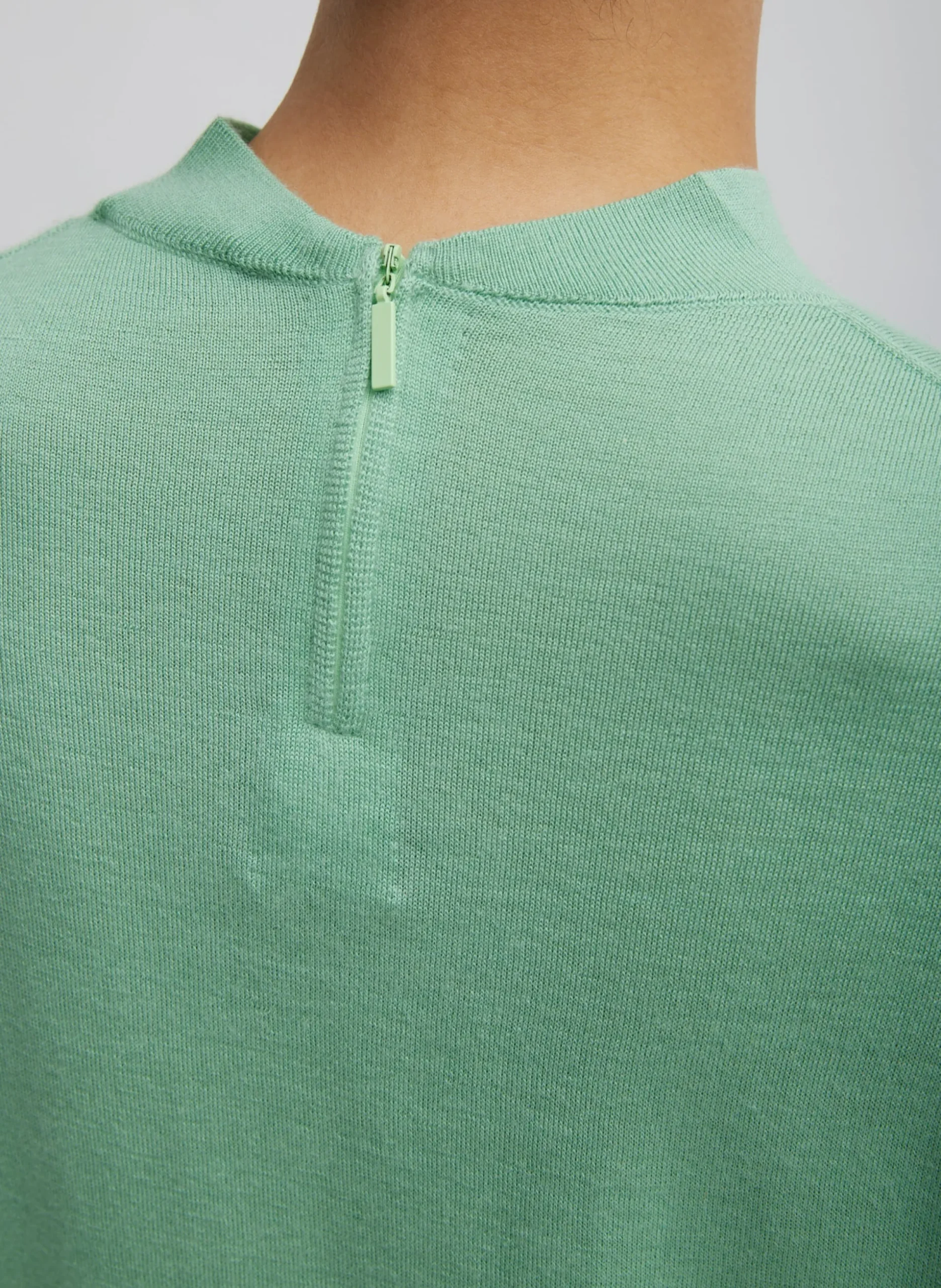 Cashmere Silk Blend Mock Neck Easy Sweater