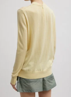 Cashmere Silk Blend Mock Neck Easy Sweater