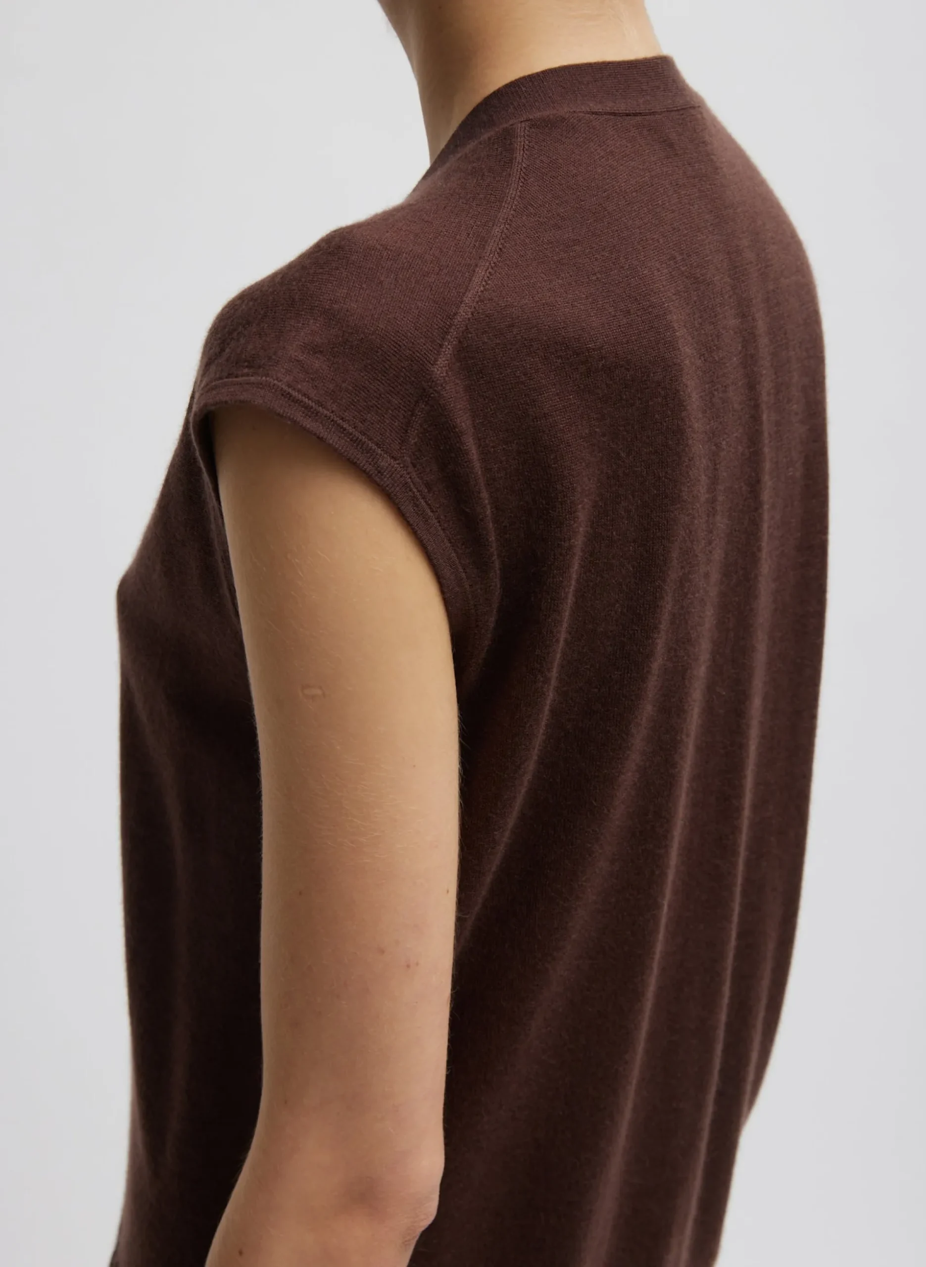 Cashmere Silk Blend Sleeveless Button Down Sweater
