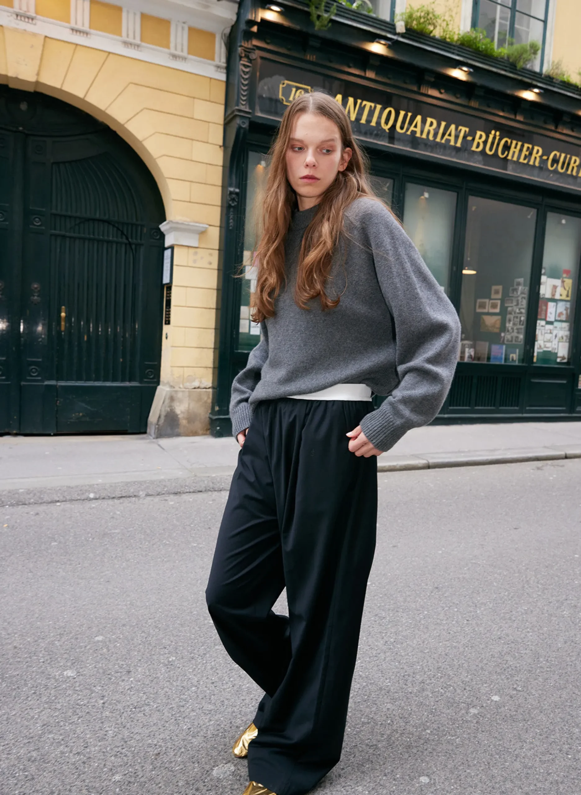 Cashmere Sweater Crewneck Oversized Pullover