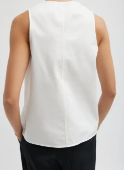 Chino Slit Front Sleeveless Top