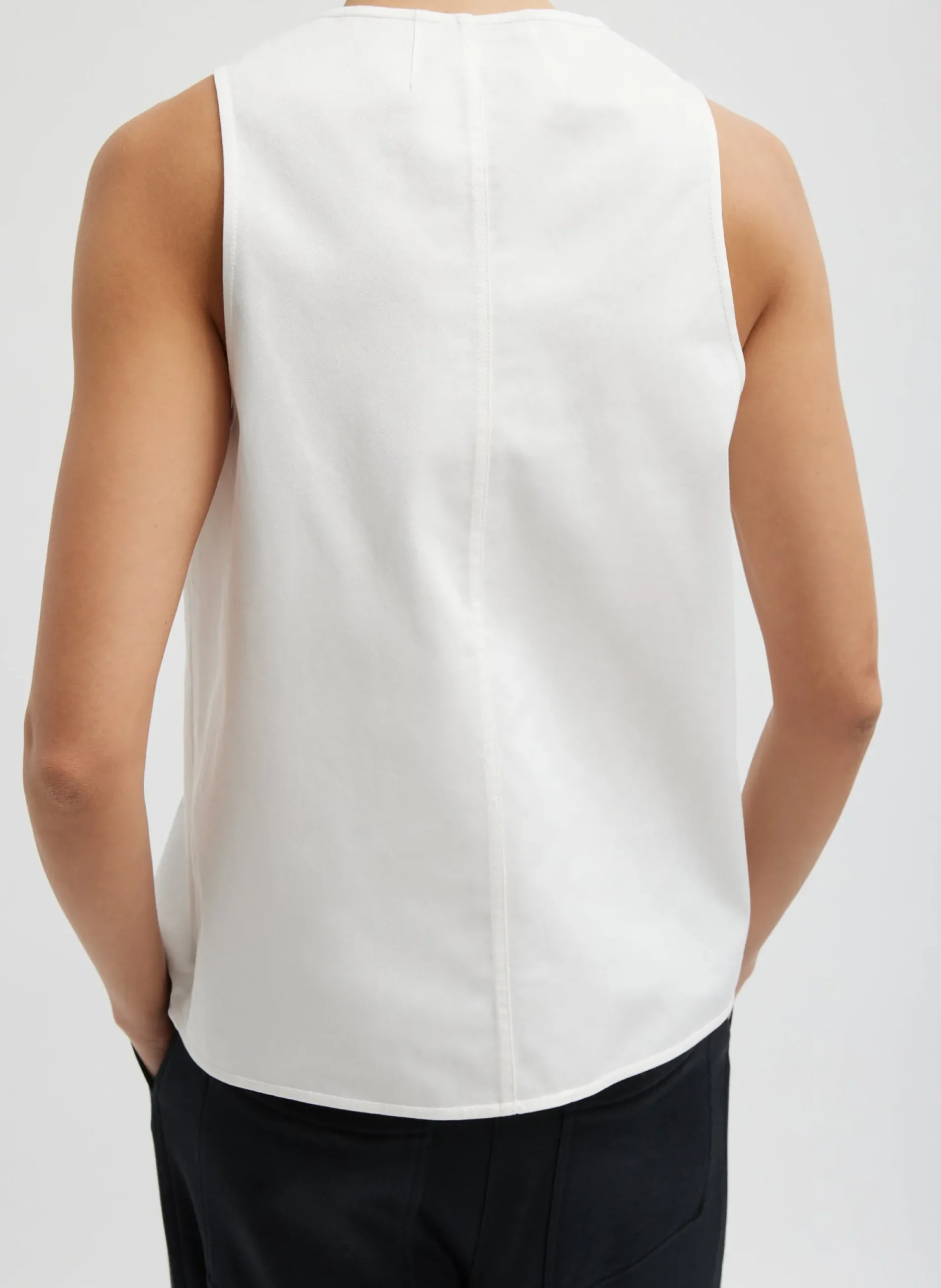Chino Slit Front Sleeveless Top