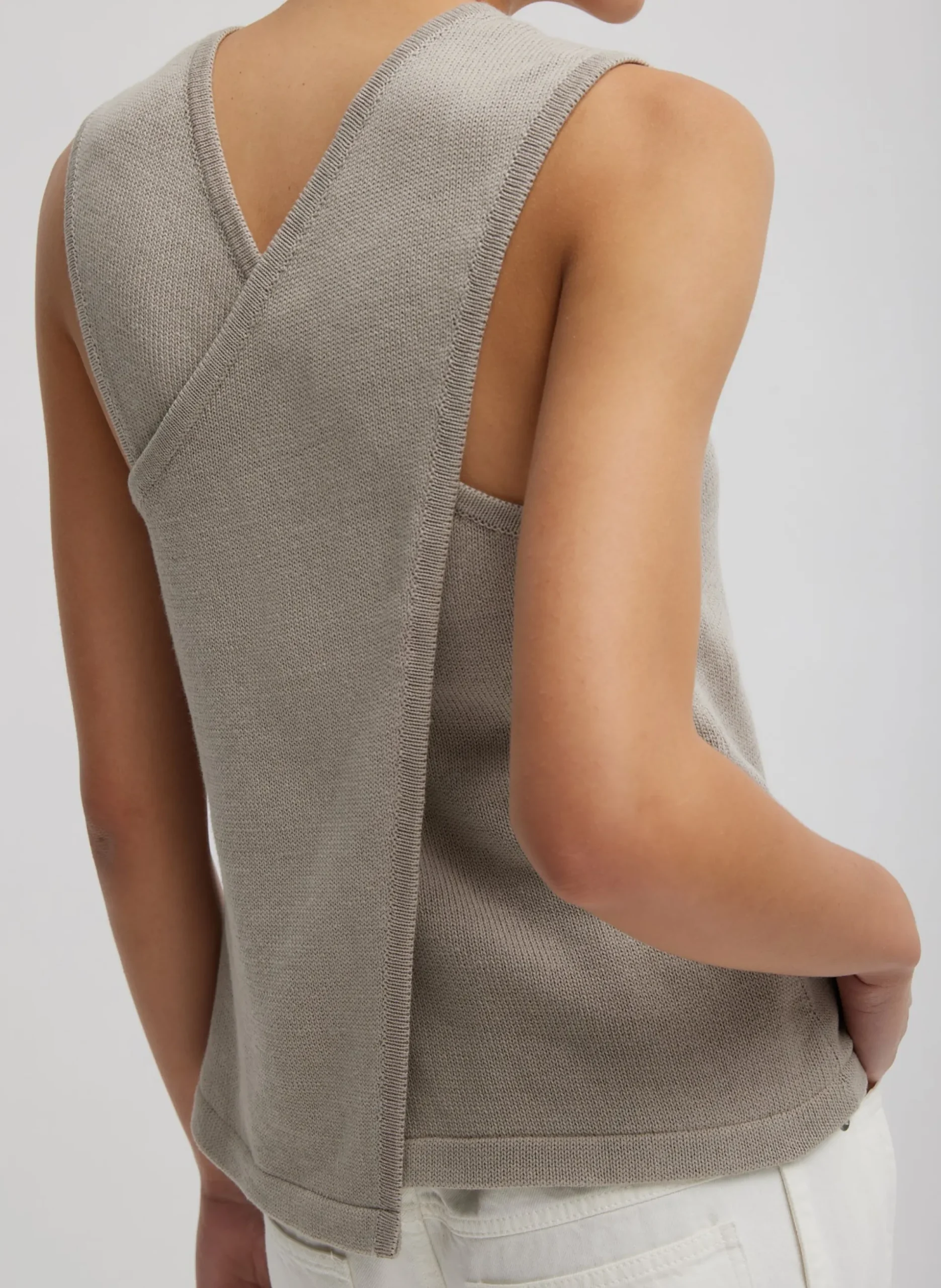 Cotton Criss Cross Sleeveless Sweater