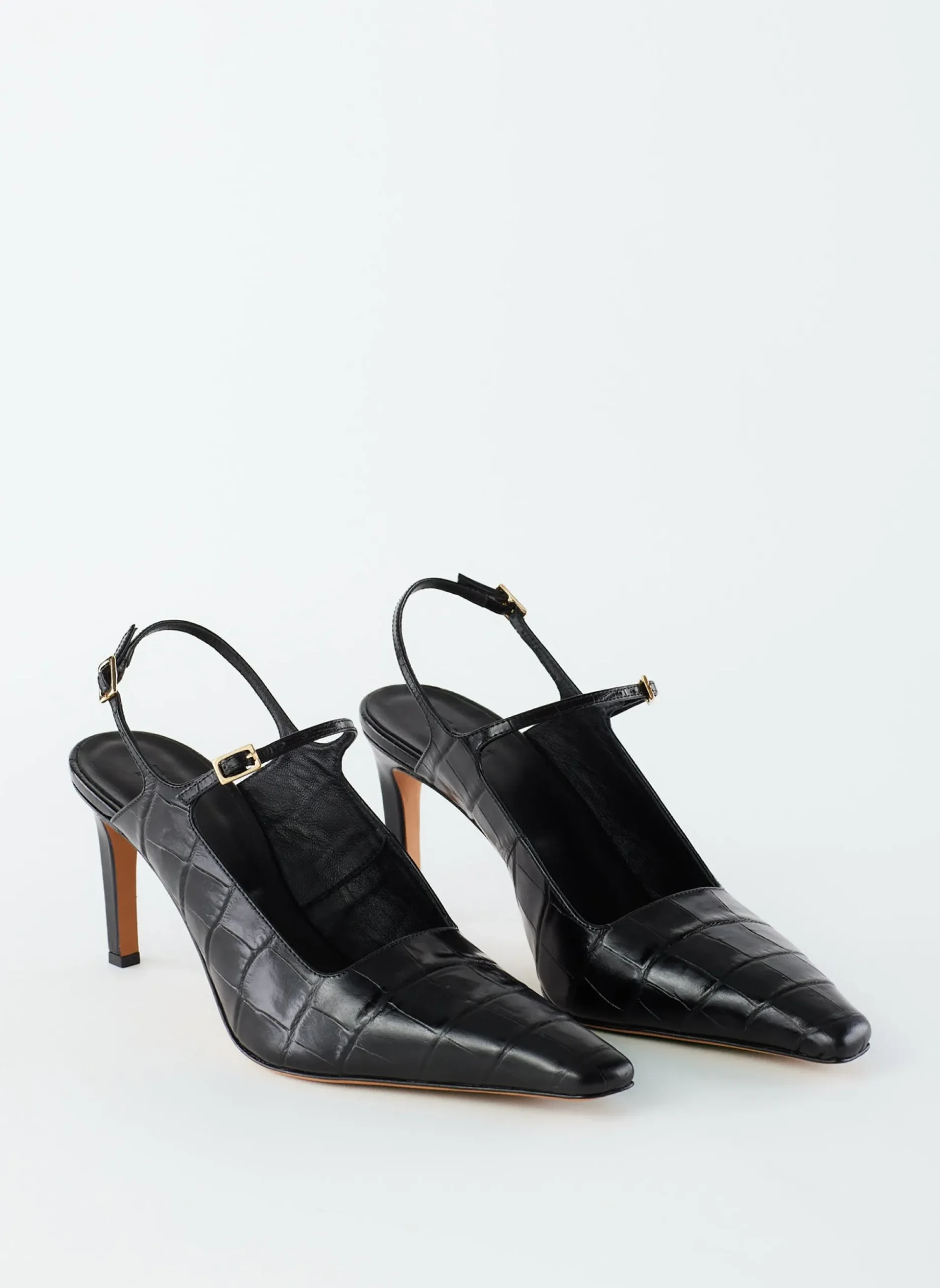 Croc Print Bob Slingback