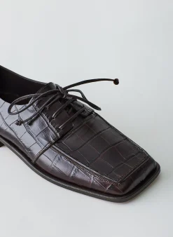 Croc Print Brody Square Toe Loafer