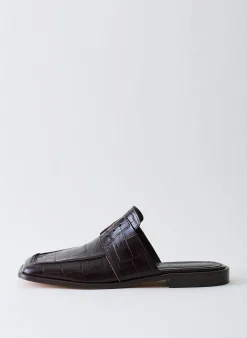 Croc Print Pedro Slide Square Toe Loafer