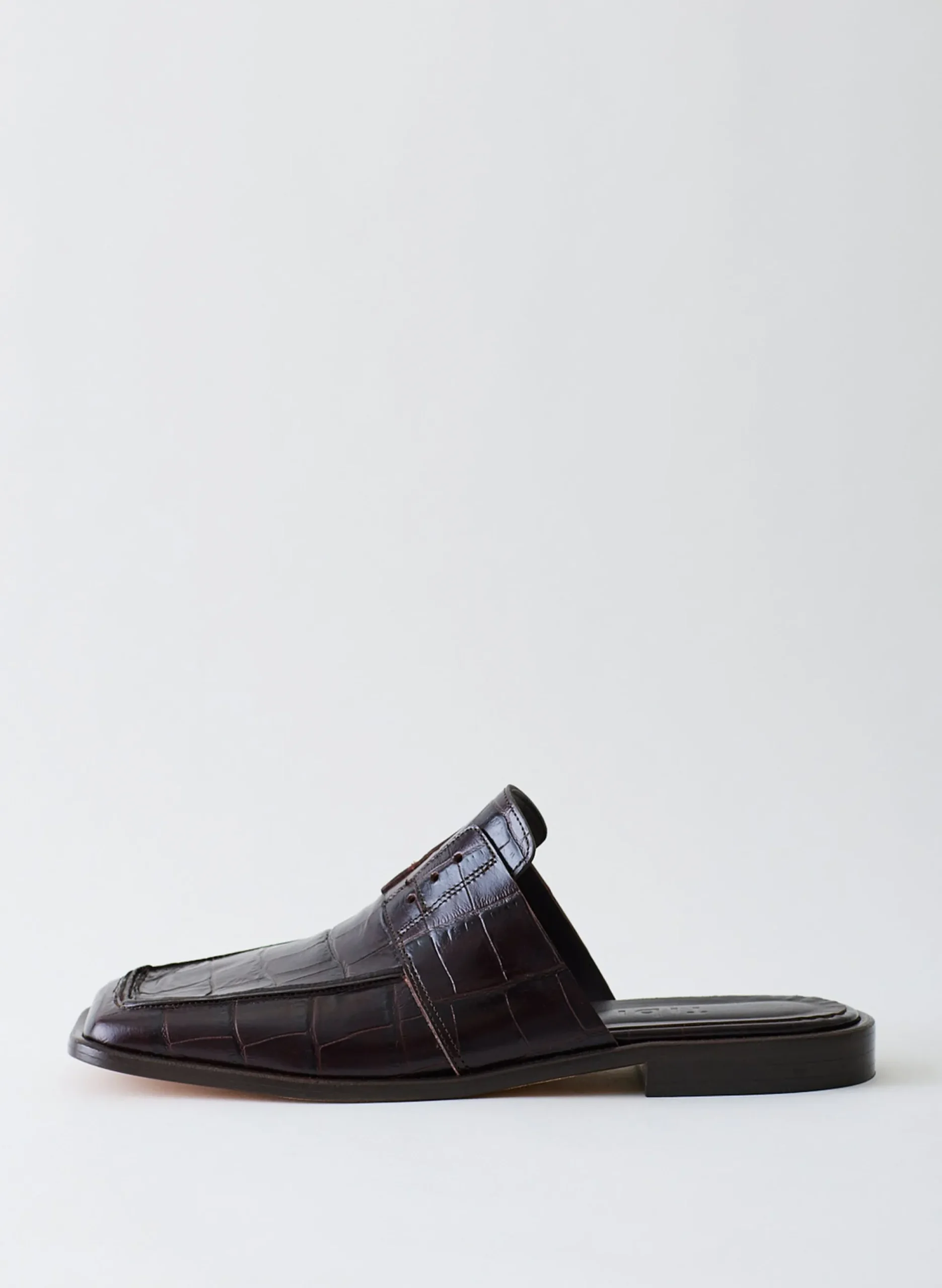 Croc Print Pedro Slide Square Toe Loafer