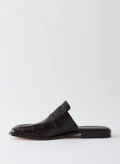 Croc Print Pedro Slide Square Toe Loafer