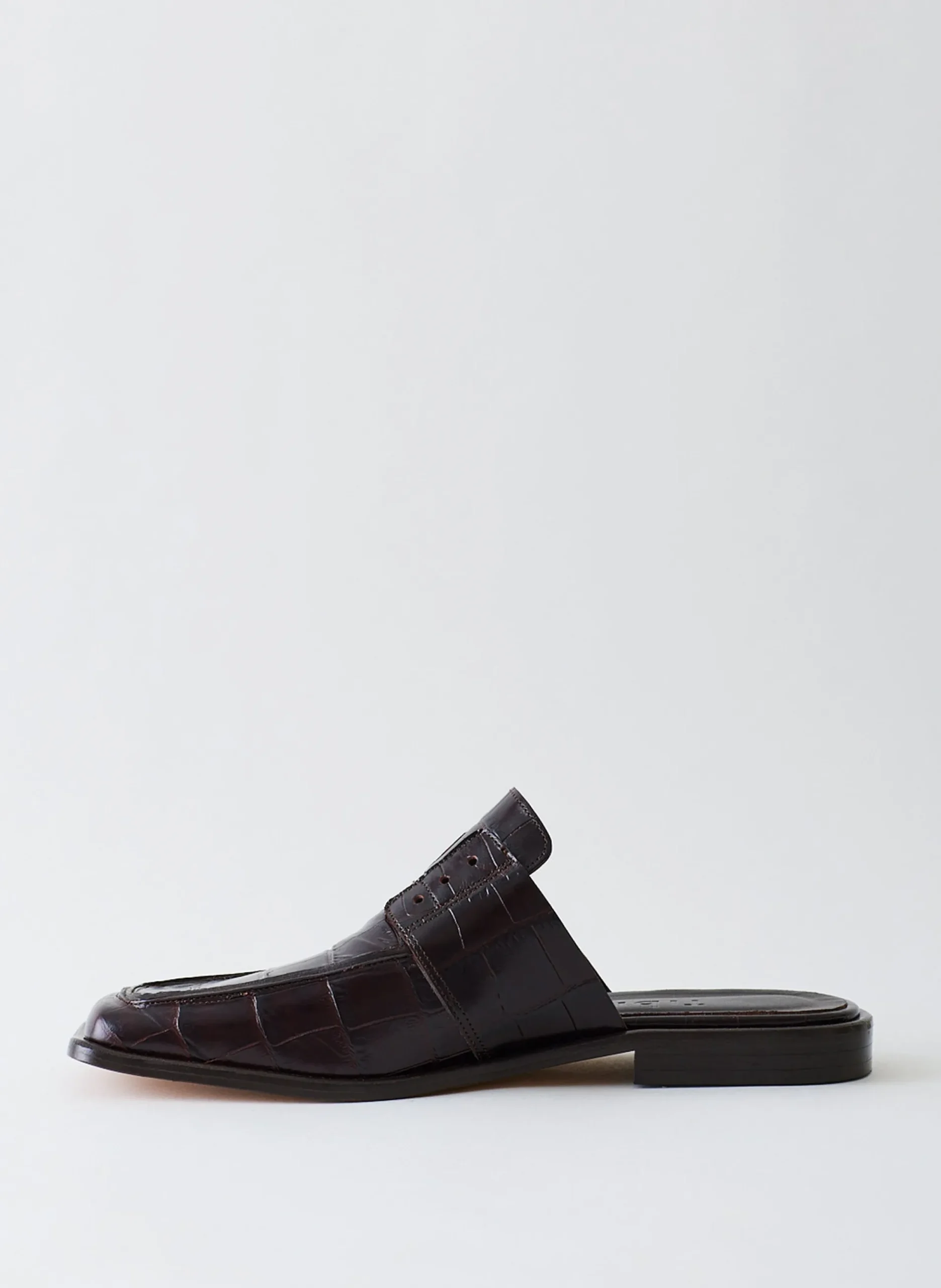 Croc Print Pedro Slide Square Toe Loafer