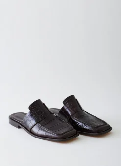 Croc Print Pedro Slide Square Toe Loafer
