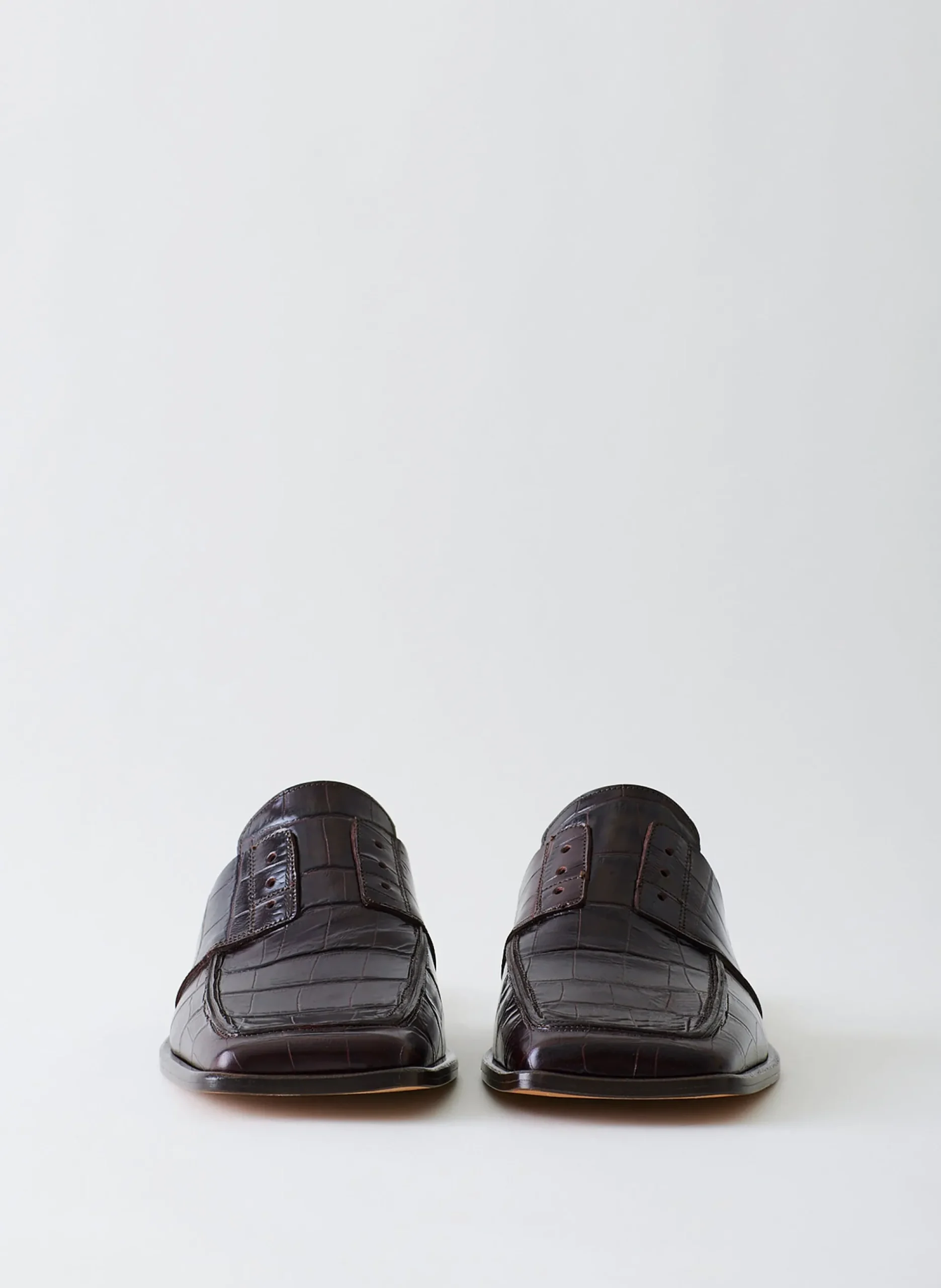 Croc Print Pedro Slide Square Toe Loafer