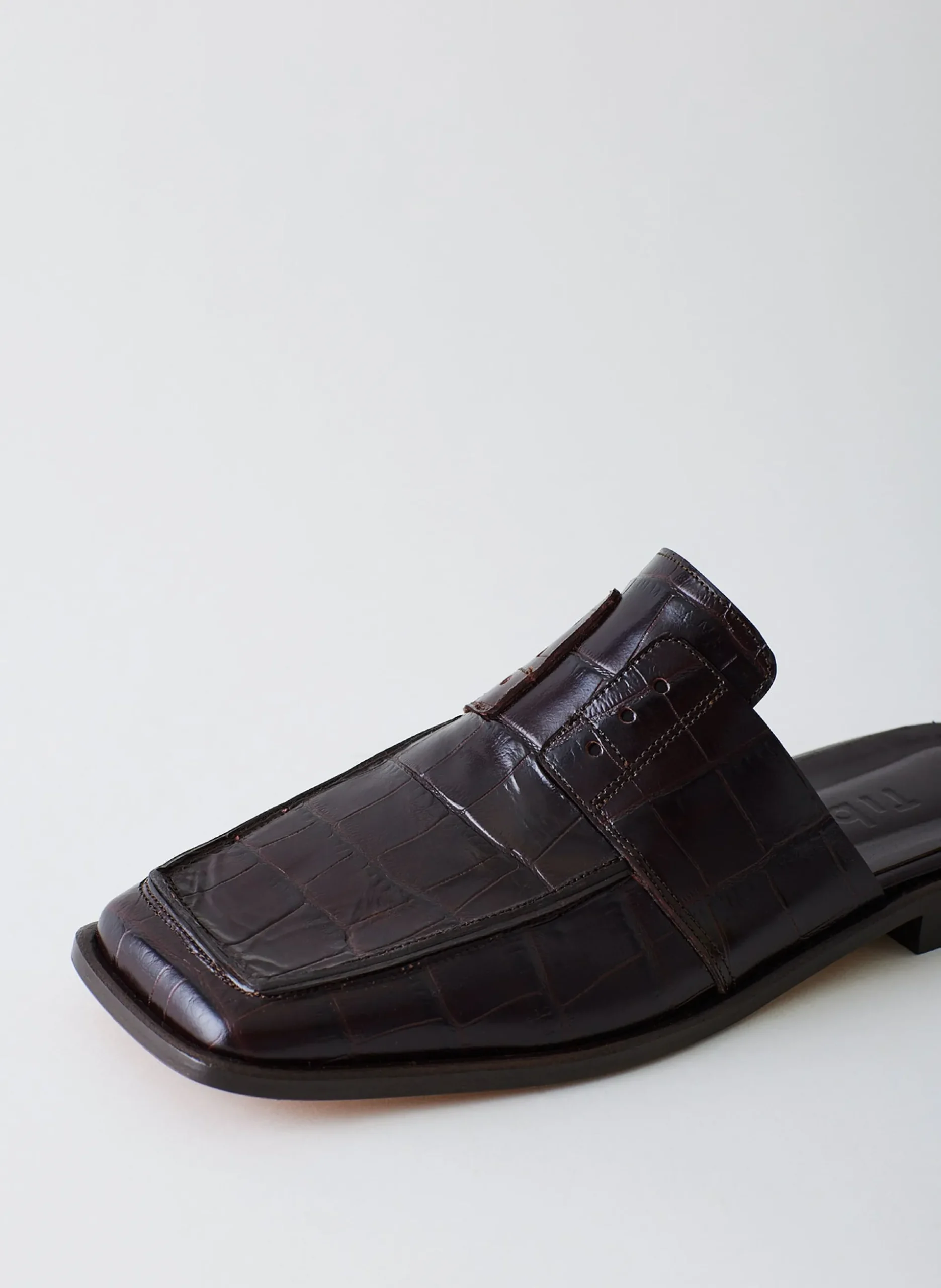 Croc Print Pedro Slide Square Toe Loafer
