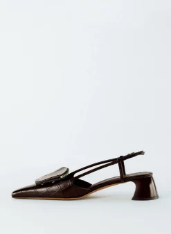 Croc Print Victor Slingback