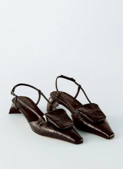 Croc Print Victor Slingback