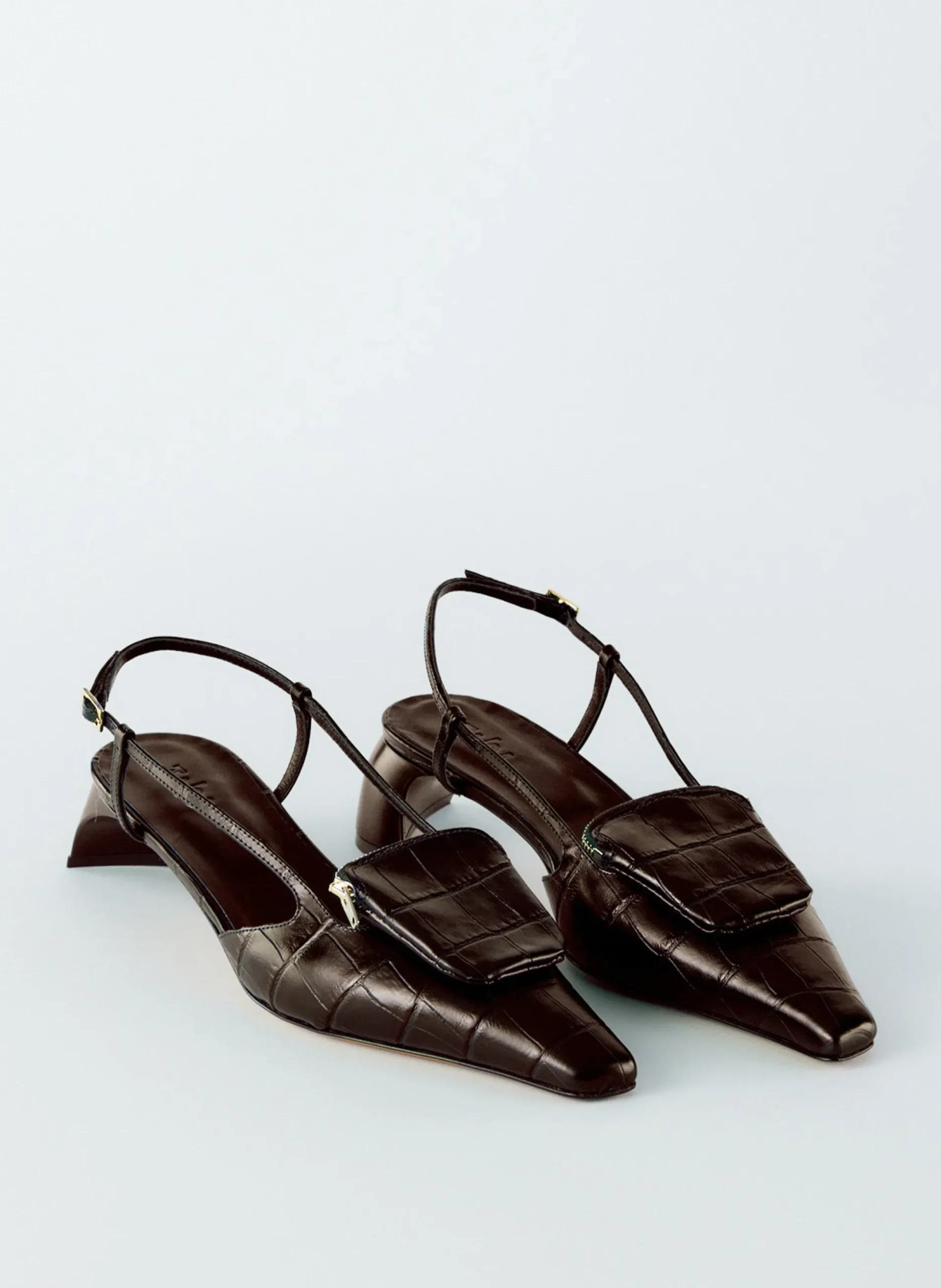 Croc Print Victor Slingback