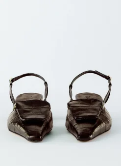 Croc Print Victor Slingback