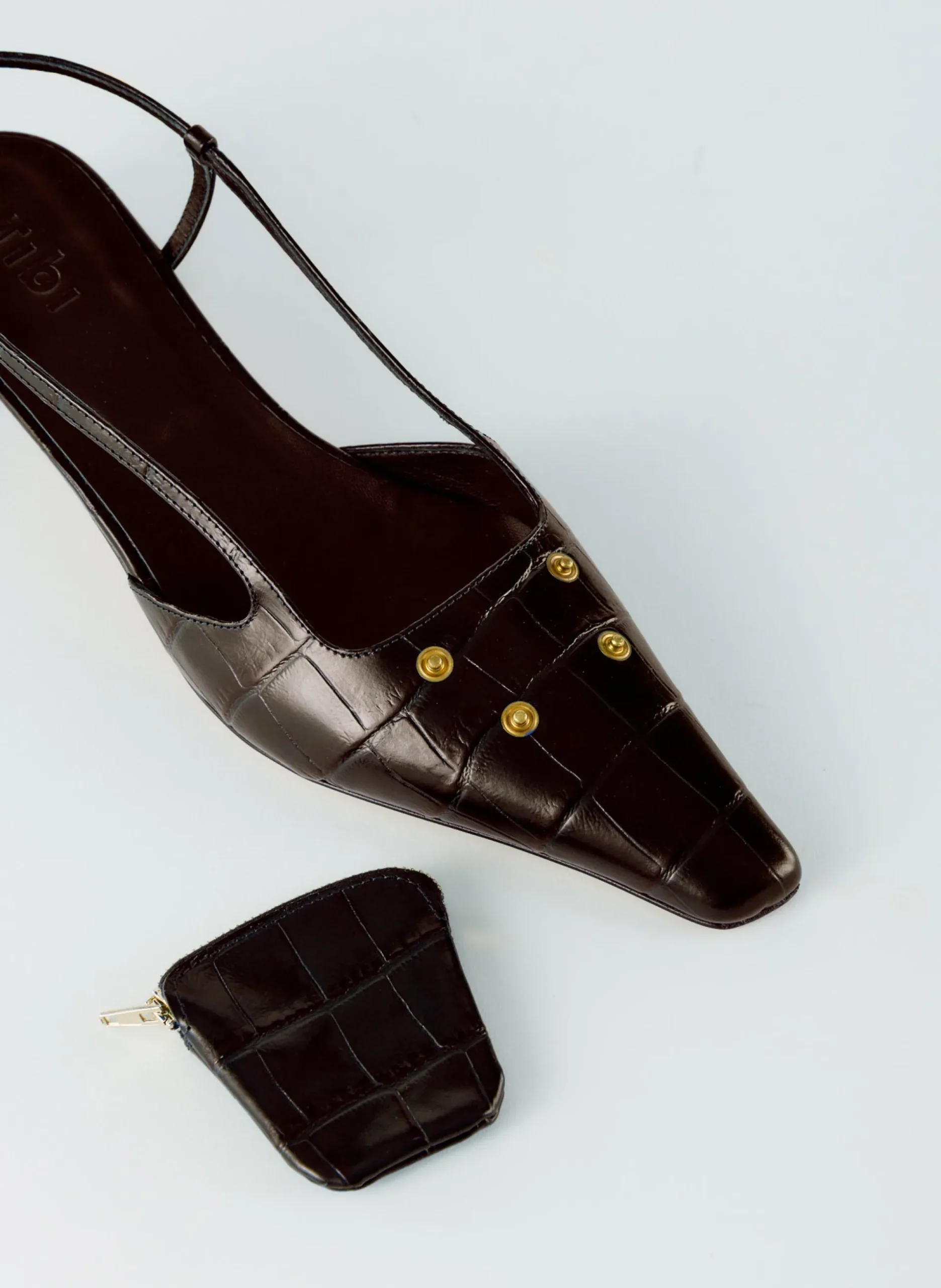 Croc Print Victor Slingback