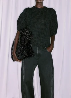 Deluxe Tube Yarn Sweater Mini Puff Pullover