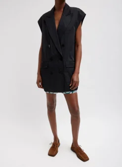 Drapey Suiting Oversized Double Breasted Vest