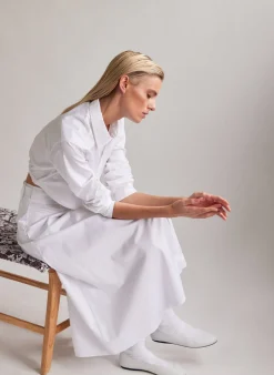 Eco Poplin Back Wrap Skirt