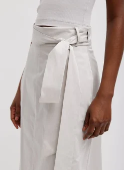 Eco Poplin Back Wrap Skirt