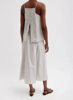 Eco Poplin Cropped Square Neck Criss Cross Tank