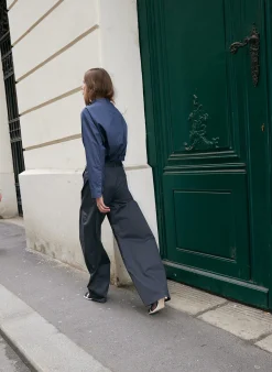 Eco Poplin Funnelneck Top