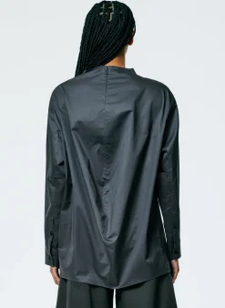 Eco Poplin Funnelneck Top