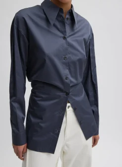 Eco Poplin Shirt With Tucked Sleeve