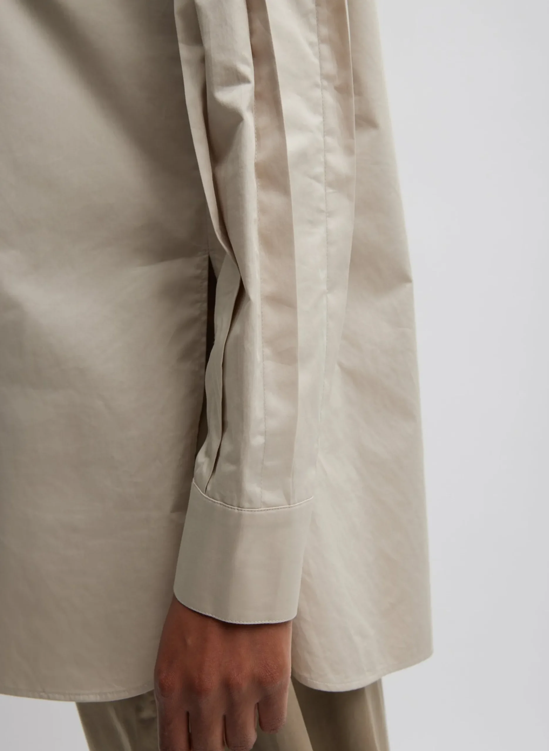Eco Poplin Shirt With Tucked Sleeve