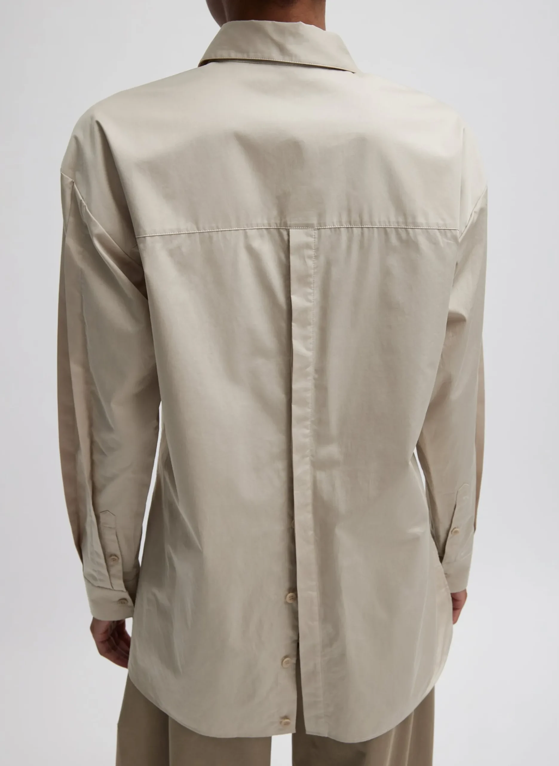 Eco Poplin Shirt With Tucked Sleeve