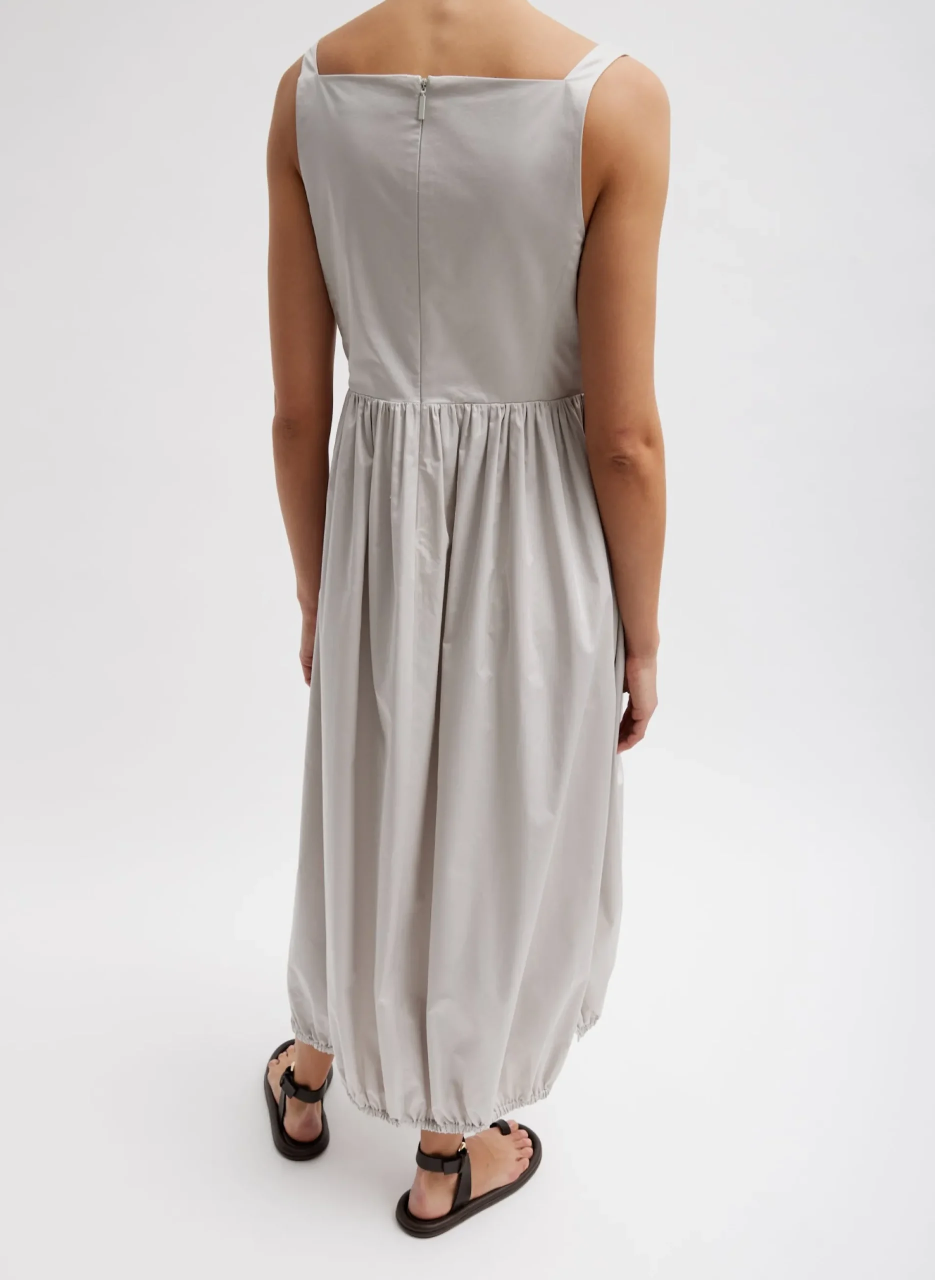 Eco Poplin Square Neck Sculpted Dress