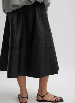 Embossed Python Circle Skirt