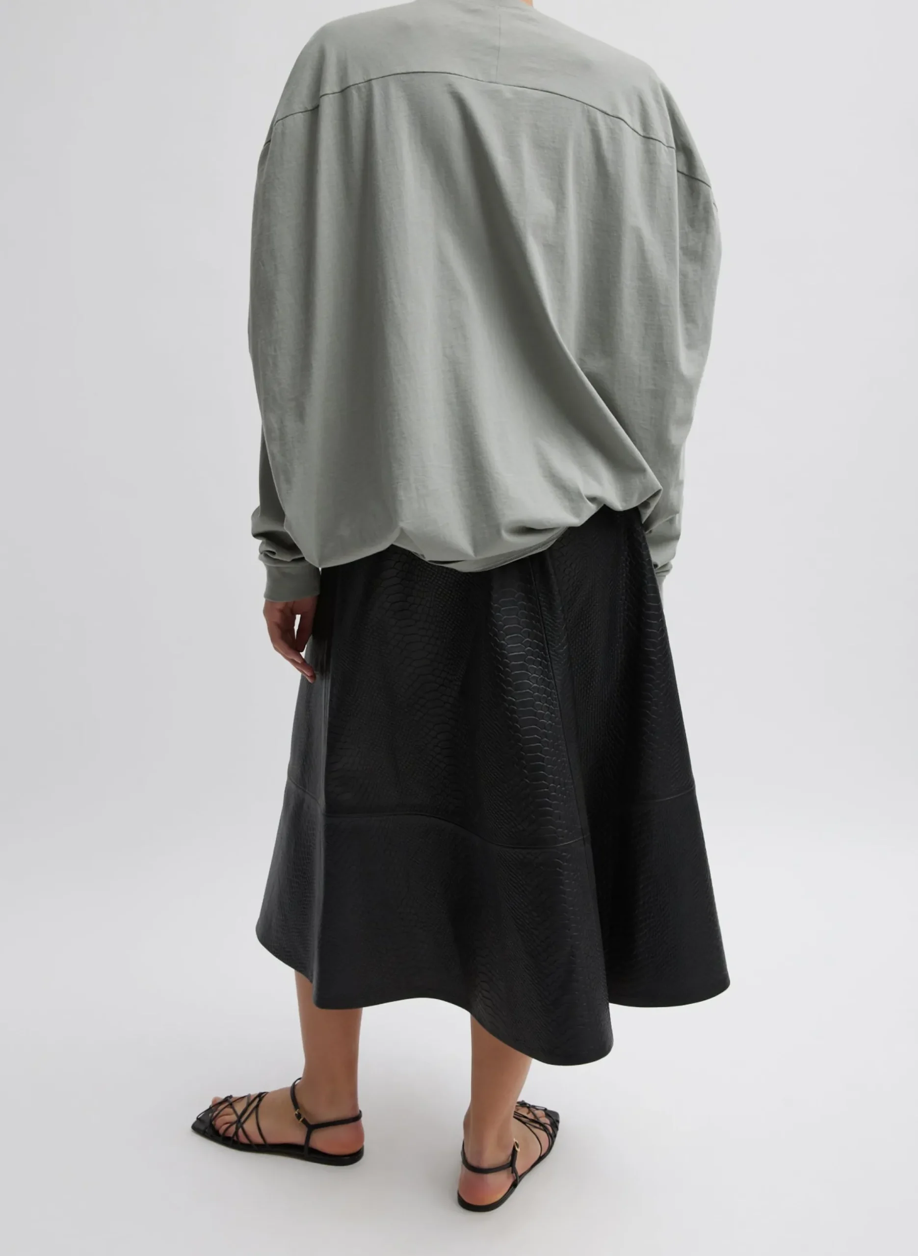 Embossed Python Circle Skirt