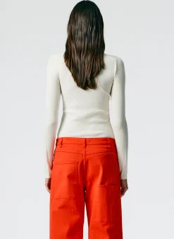 Feather Weight Ribbed Crewneck Pullover Sweater