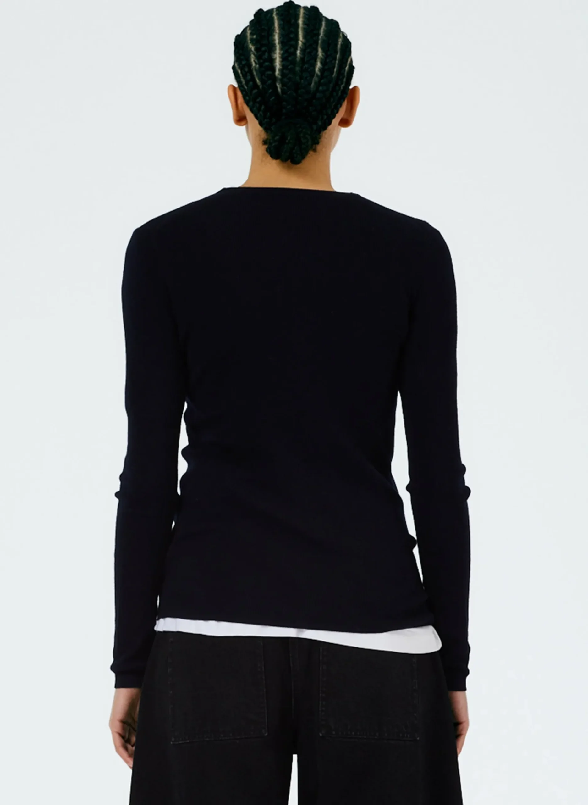 Feather Weight Ribbed Crewneck Pullover Sweater