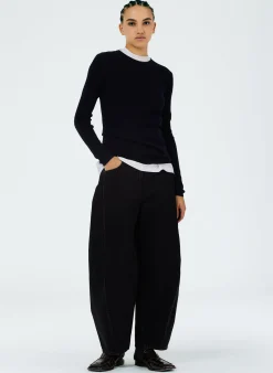 Feather Weight Ribbed Crewneck Pullover Sweater