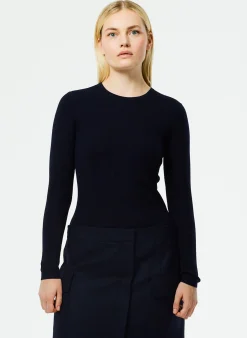 Feather Weight Ribbed Crewneck Pullover Sweater