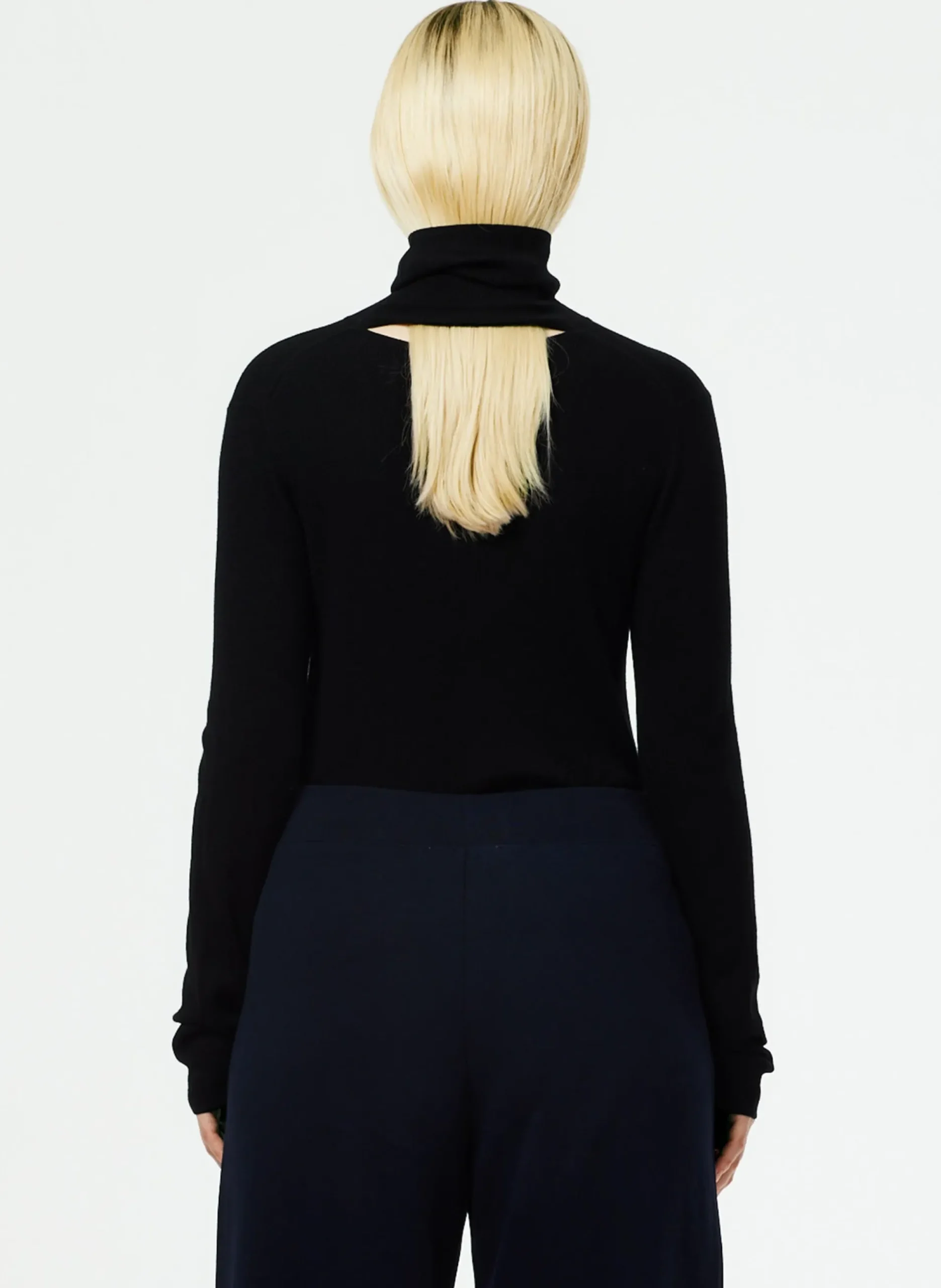 Featherweight Ribbed Sweater Turtleneck Pullover