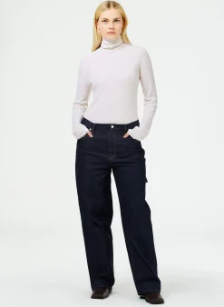 Featherweight Ribbed Sweater Turtleneck Pullover