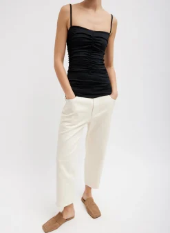 Garment Dyed Stretch Twill Cropped Newman Jean