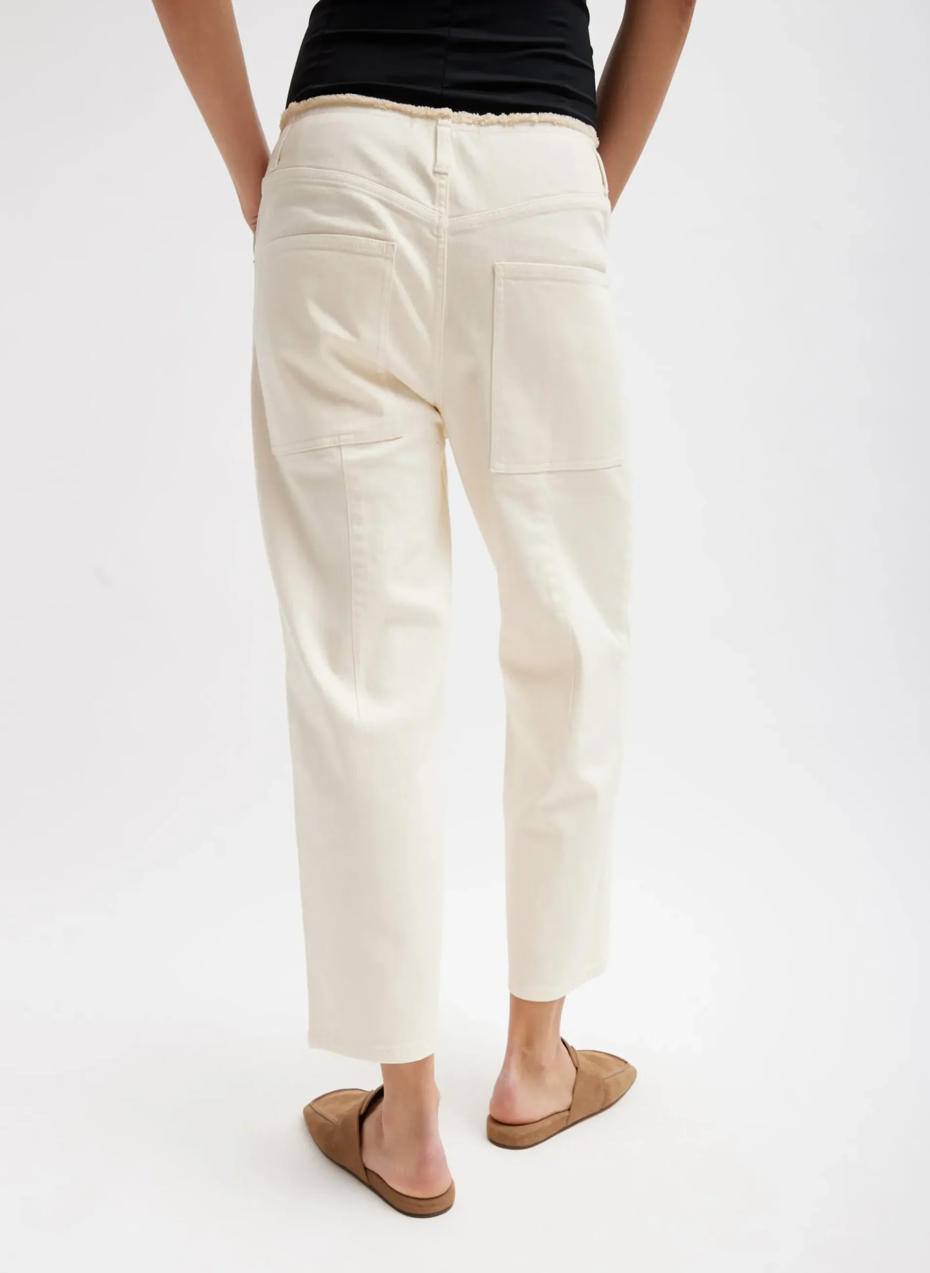 Garment Dyed Stretch Twill Cropped Newman Jean
