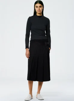 Grain De Poudre Wide Pleat Wrap Skirt