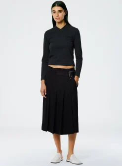 Grain De Poudre Wide Pleat Wrap Skirt