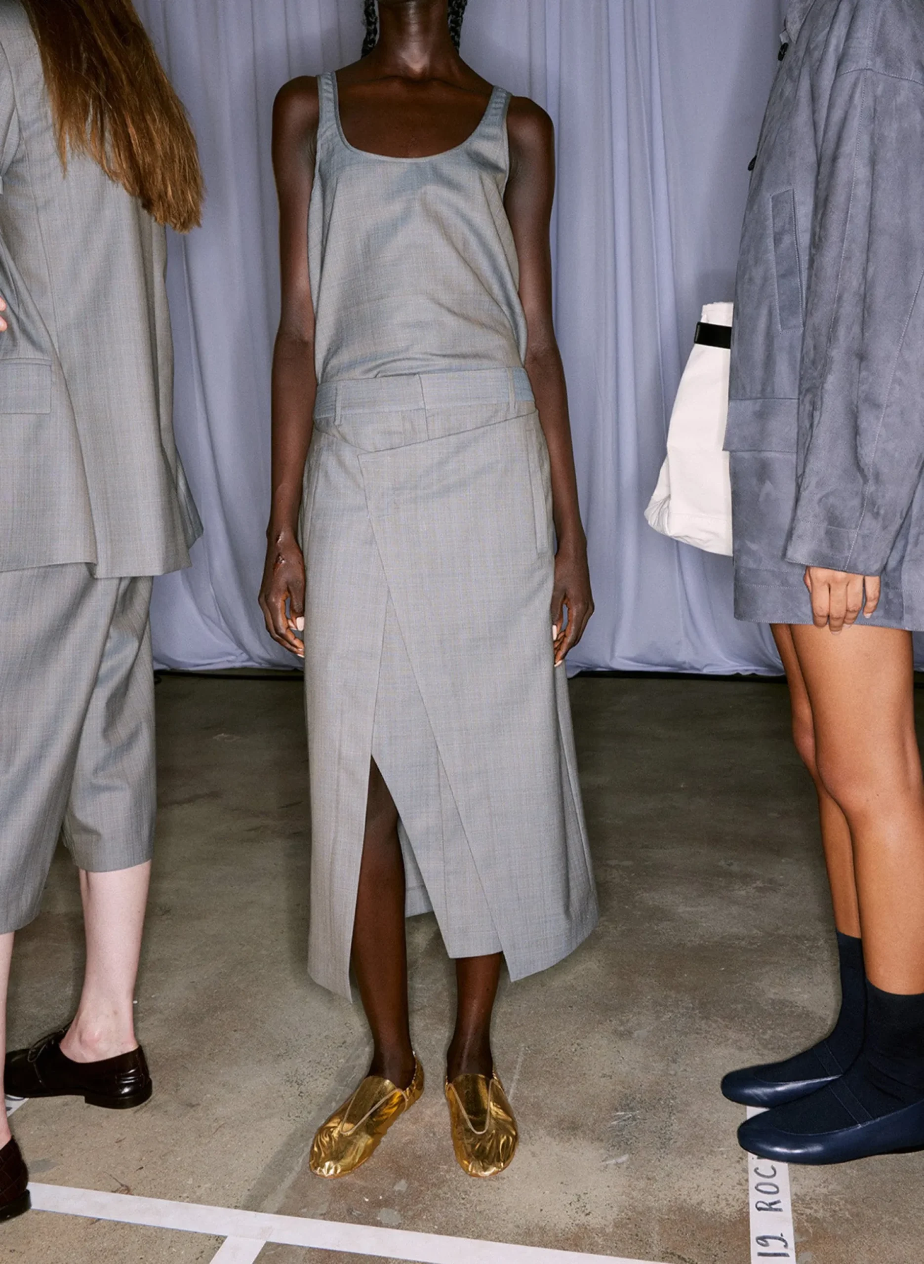 Grant Crossdye Suiting Wrap Trouser Skirt