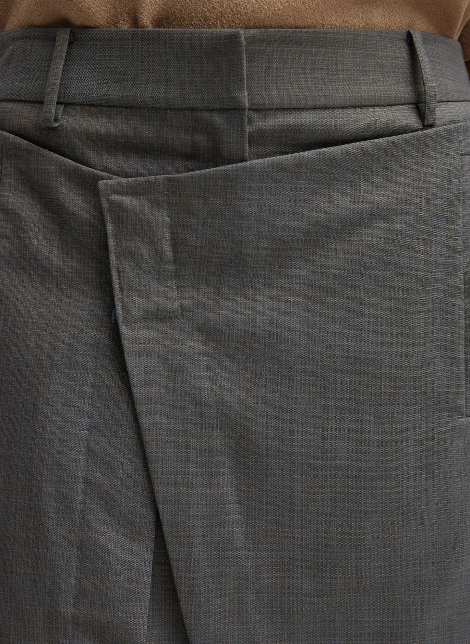 Grant Crossdye Suiting Wrap Trouser Skirt